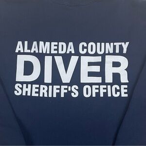 Alameda Sheriff’s Office Diver Crewneck Navy Blue Sweatshirt Oversized Large
